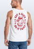 Herren Tank-Top Backprint Pizza Katze Spruch– Rückendruck im Comic-Stil – Printshirt Baumwolle Fashion Streetstyle Muskelshirt Neverless®preview