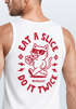 Herren Tank-Top Backprint Pizza Katze Spruch– Rückendruck im Comic-Stil – Printshirt Baumwolle Fashion Streetstyle Muskelshirt Neverless®preview