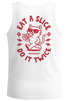 Herren Tank-Top Backprint Pizza Katze Spruch– Rückendruck im Comic-Stil – Printshirt Baumwolle Fashion Streetstyle Muskelshirt Neverless®preview