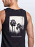 Herren Tank-Top Backprint Sommer-Shirt mit Palmen Rückendruck Vintage Grafik Muskelshirt Sommer Streetstyle Neverless®preview