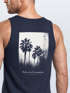 Herren Tank-Top Backprint Sommer-Shirt mit Palmen Rückendruck Vintage Grafik Muskelshirt Sommer Streetstyle Neverless®preview