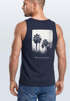 Herren Tank-Top Backprint Sommer-Shirt mit Palmen Rückendruck Vintage Grafik Muskelshirt Sommer Streetstyle Neverless®preview
