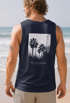Herren Tank-Top Backprint Sommer-Shirt mit Palmen Rückendruck Vintage Grafik Muskelshirt Sommer Streetstyle Neverless®preview