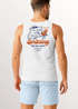 Herren Tank-Top Backprint Spritzing the day away Alligator Retro Design Printshirt Grafikshirt Muskelshirt Neverless®preview