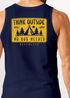 Herren Tank-Top Backprint Think Outside – Muskelshirt mit Camping Grafik Spruch „No Box Needed“ – Sommer Shirt Outdoor – Baumwolle Neverless®preview
