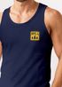 Herren Tank-Top Backprint Think Outside – Muskelshirt mit Camping Grafik Spruch „No Box Needed“ – Sommer Shirt Outdoor – Baumwolle Neverless®preview