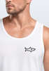 Herren Tank-Top Baumwolle Print Logo Monoline Shark Polygon Hai Printshirt Männer Sommer Fashion Muskelshirt Neverless®preview