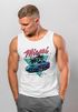 Herren Tank-Top Bedruckt Miami Beach Surfing Motiv USA Retro Automobil 80er  Muskelshirt Muscle Shirt Neverless®preview