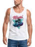 Herren Tank-Top Bedruckt Miami Beach Surfing Motiv USA Retro Automobil 80er Muskelshirt Muscle Shirt Neverless®preview
