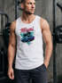 Herren Tank-Top Bedruckt Miami Beach Surfing Motiv USA Retro Automobil 80er Muskelshirt Muscle Shirt Neverless®preview