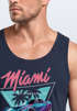 Herren Tank-Top Bedruckt Miami Beach Surfing Motiv USA Retro Automobil 80er Muskelshirt Muscle Shirt Neverless®preview