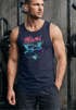 Herren Tank-Top Bedruckt Miami Beach Surfing Motiv USA Retro Automobil 80er Muskelshirt Muscle Shirt Neverless®preview