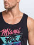 Herren Tank-Top Bedruckt Miami Beach Surfing Motiv USA Retro Automobil 80er Muskelshirt Muscle Shirt Neverless®preview