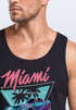 Herren Tank-Top Bedruckt Miami Beach Surfing Motiv USA Retro Automobil 80er Muskelshirt Muscle Shirt Neverless®preview