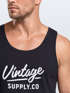 Herren Tank-Top Bedruckt Vintage Schriftzug Retro Design Aufdruck Print Muskelshirt Muscle Shirt Neverless®preview
