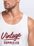 Herren Tank-Top Bedruckt Vintage Schriftzug Retro Design Aufdruck Print Muskelshirt Muscle Shirt Neverless®preview