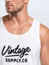 Herren Tank-Top Bedruckt Vintage Schriftzug Retro Design Aufdruck Print Muskelshirt Muscle Shirt Neverless®preview