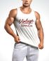 Herren Tank-Top Bedruckt Vintage Schriftzug Retro Design Aufdruck Print Muskelshirt Muscle Shirt Neverless®preview