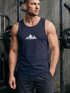 Herren Tank-Top Berge Wandern Polygon Design Print Outdoor Muskelshirt Neverless®preview