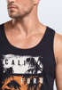Herren Tank-Top California Schriftzug Palmen Printshirt Muskelshirt Muscle Shirt Neverless®preview