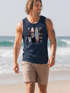 Herren Tank-Top California Surf Paradise Surfboards Grafik Foto Print Kalifornien USA Amerika Sommer Muskelshirt Neverless®preview