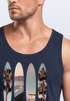 Herren Tank-Top California Surf Paradise Surfboards Grafik Foto Print Kalifornien USA Amerika Sommer Muskelshirt Neverless®preview