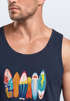 Herren Tank-Top California Surfboards Surfing Motiv Brustprint Aufdruck Sommer Fashion Muskelshirt Neverless®preview