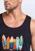 Herren Tank-Top California Surfboards Surfing Motiv Brustprint Aufdruck Sommer Fashion Muskelshirt Neverless®preview