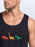 Herren Tank-Top Dinosaurier Aufdruck Polygon Tiere Geometric Print Fashion Streetstyle Muskelshirt Neverless®preview