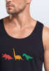 Herren Tank-Top Dinosaurier Aufdruck Polygon Tiere Geometric Print Fashion Streetstyle Muskelshirt Neverless®preview