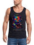 Herren Tank-Top DJ Katze Musik Print Festival EDM Shirt mit Katzenmotiv am DJ-Pult Muskelshirt Streetwear Sommer Neverless®preview
