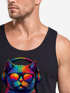 Herren Tank-Top DJ Katze Musik Print Festival EDM Shirt mit Katzenmotiv am DJ-Pult Muskelshirt Streetwear Sommer Neverless®preview