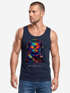 Herren Tank-Top DJ Katze Musik Print Festival EDM Shirt mit Katzenmotiv am DJ-Pult Muskelshirt Streetwear Sommer Neverless®preview