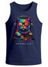 Herren Tank-Top DJ Katze Musik Print Festival EDM Shirt mit Katzenmotiv am DJ-Pult Muskelshirt Streetwear Sommer Neverless®preview