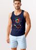 Herren Tank-Top DJ Katze Musik Print Festival EDM Shirt mit Katzenmotiv am DJ-Pult Muskelshirt Streetwear Sommer Neverless®preview