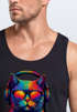 Herren Tank-Top DJ Katze Musik Print Festival EDM Shirt mit Katzenmotiv am DJ-Pult Muskelshirt Streetwear Sommer Neverless®preview