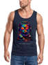 Herren Tank-Top DJ Katze Musik Print Festival EDM Shirt mit Katzenmotiv am DJ-Pult Muskelshirt Streetwear Sommer Neverless®preview