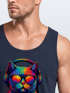Herren Tank-Top DJ Katze Musik Print Festival EDM Shirt mit Katzenmotiv am DJ-Pult Muskelshirt Streetwear Sommer Neverless®preview