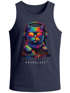 Herren Tank-Top DJ Katze Musik Print Festival EDM Shirt mit Katzenmotiv am DJ-Pult Muskelshirt Streetwear Sommer Neverless®preview