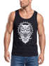 Herren Tank Top Eule Owl Shirt Eulenmotiv Slim Fit Muskelshirt Neverless®preview