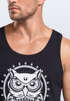 Herren Tank Top Eule Owl Shirt Eulenmotiv Slim Fit Muskelshirt Neverless®preview