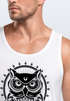 Herren Tank Top Eule Owl Shirt Eulenmotiv Slim Fit Muskelshirt Neverless®preview
