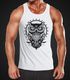 Herren Tank Top Eule Owl Shirt Eulenmotiv Slim Fit Muskelshirt Neverless®preview