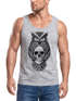 Herren Tank-Top Eule Totenkopf Owl Skull Schädel Muskelshirt Muscle Shirt Neverless®preview