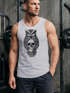 Herren Tank-Top Eule Totenkopf Owl Skull Schädel Muskelshirt Muscle Shirt Neverless®preview