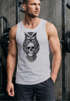 Herren Tank-Top Eule Totenkopf Owl Skull Schädel Muskelshirt Muscle Shirt Neverless®preview