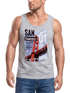 Herren Tank-Top Foto Print San Francisco Golden Gate Bridge Sommer USA Amerika Muskelshirt Muscle Shirt Neverless®preview