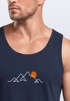 Herren Tank-Top Frontprint Line-Art Berge Wandern Natur Outdoor Fashion Sommer Muskelshirt Neverless®preview