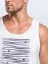 Herren Tank-Top Frontprint Minimalismus Wellen Meer Aufdruck Printshirt Sommer Fashion Muskelshirt Neverless®preview