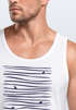 Herren Tank-Top Frontprint Minimalismus Wellen Meer Aufdruck Printshirt Sommer Fashion Muskelshirt Neverless®preview